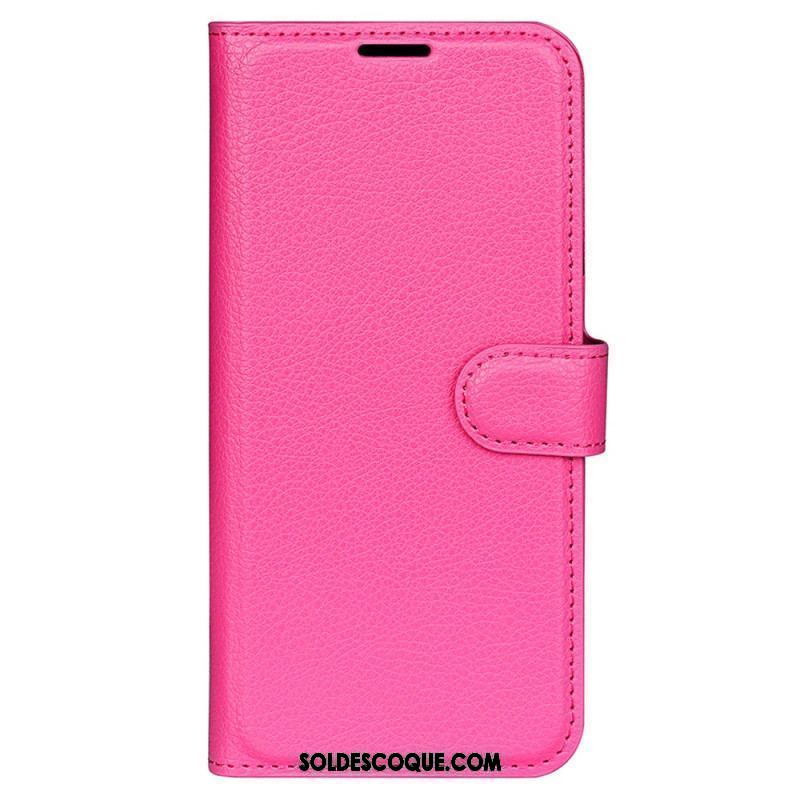 Housse iPhone 15 Pro Max Simili Cuir Litchi Classique