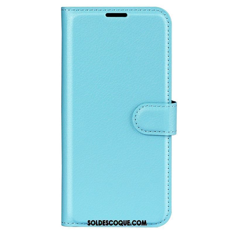 Housse iPhone 15 Pro Max Simili Cuir Litchi Classique