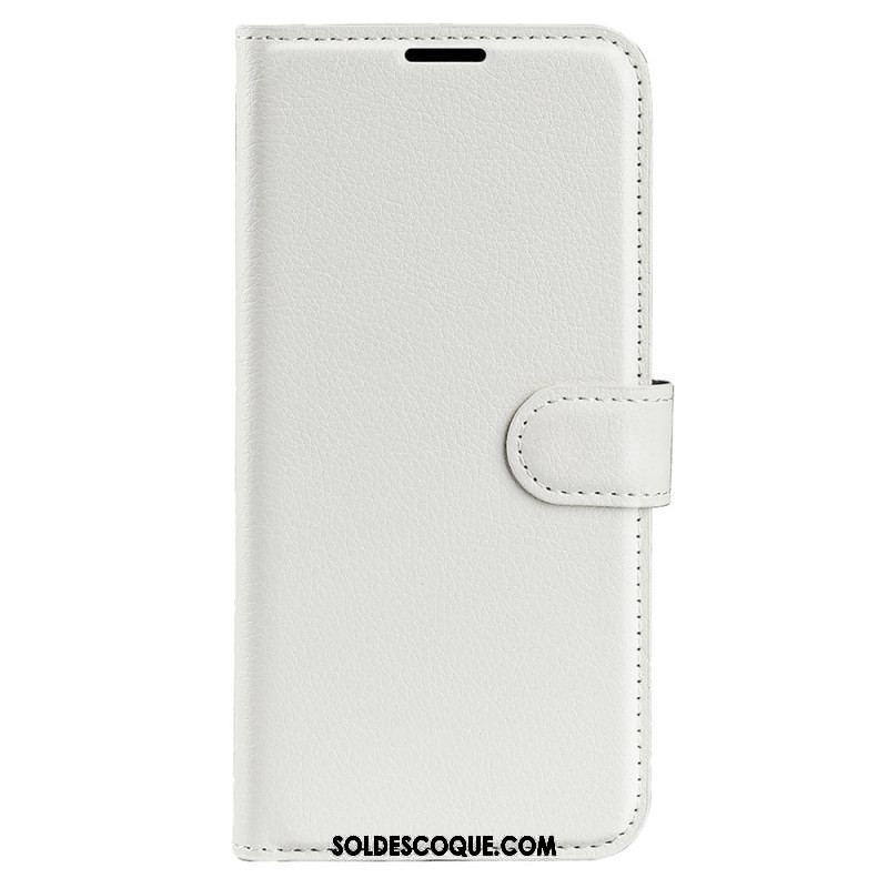 Housse iPhone 15 Pro Simili Cuir Litchi Classique