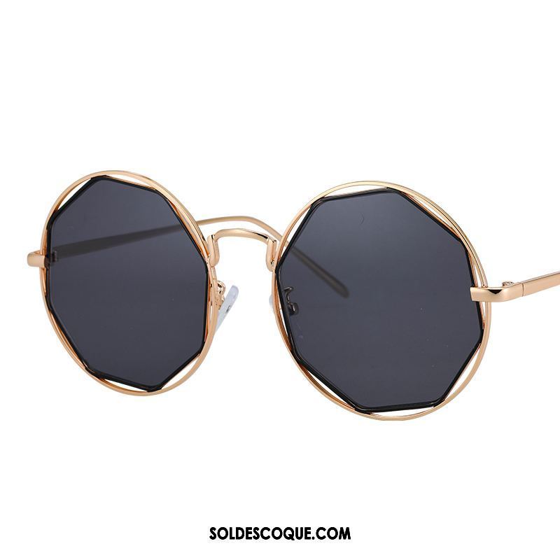 Lunettes De Soleil Femme Creux Personnalité Métal Bleu Tendance Soldes