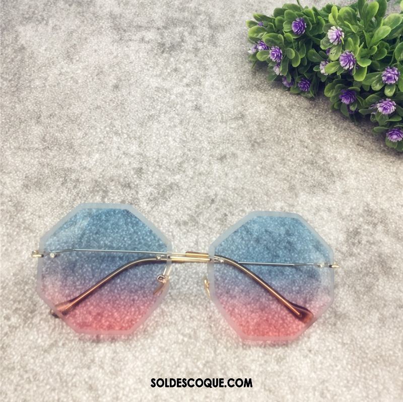 Lunettes De Soleil Femme Dégradé Rouge Réseau Vert Carré En Vente