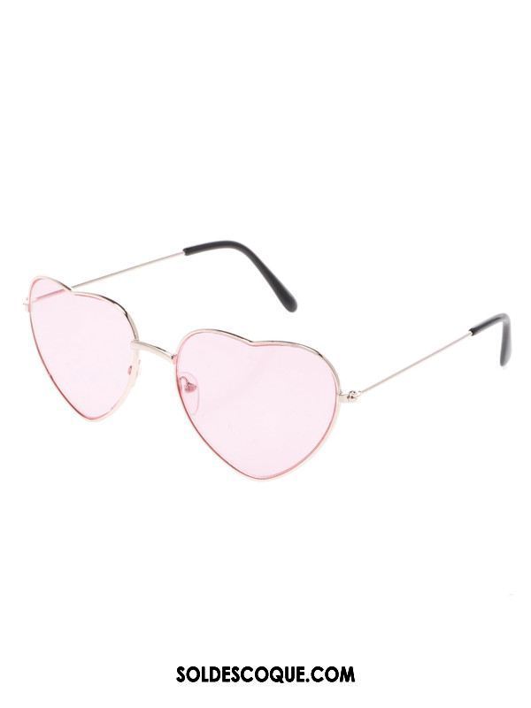 Lunettes De Soleil Femme En Forme De Coeur Authentique Amour Charmant Jaune Pas Cher