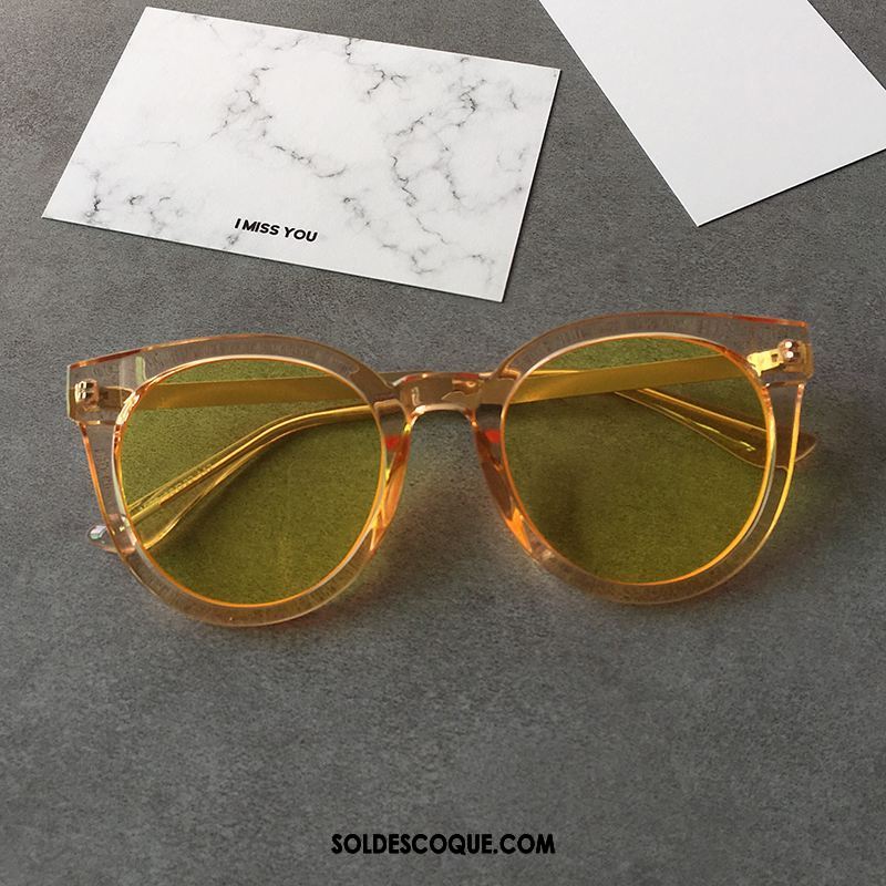 Lunettes De Soleil Femme Le Nouveau Tendance Rond Europe Jaune France