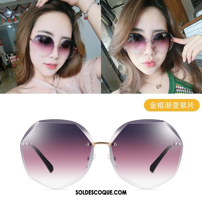 Lunettes De Soleil Femme Mode Dégradé De Couleur Rouge Anti-uv Le Nouveau En Vente