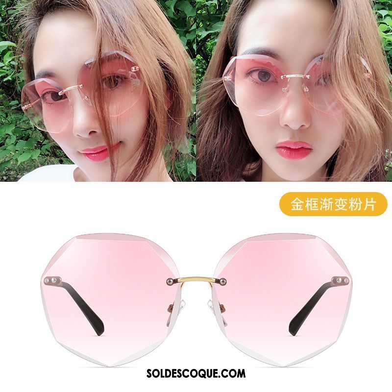 Lunettes De Soleil Femme Mode Dégradé De Couleur Rouge Anti-uv Le Nouveau En Vente