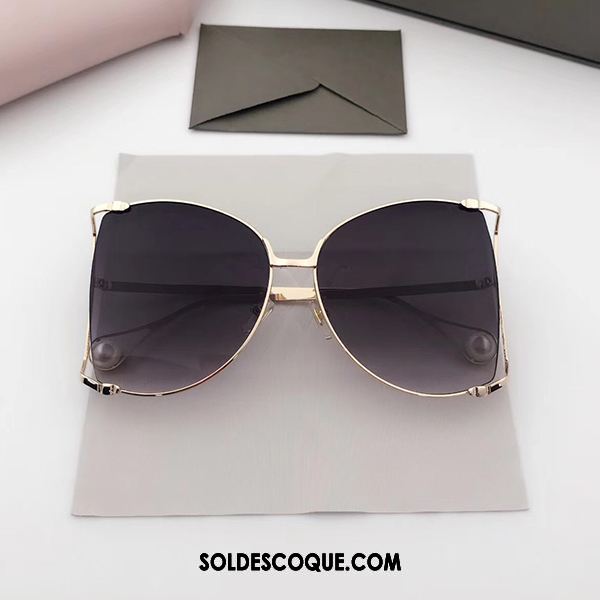 Lunettes De Soleil Femme Métal Ultra Célébrité Perle Longue Soldes