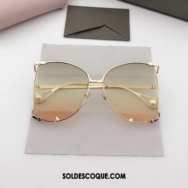 Lunettes De Soleil Femme Métal Ultra Célébrité Perle Longue Soldes