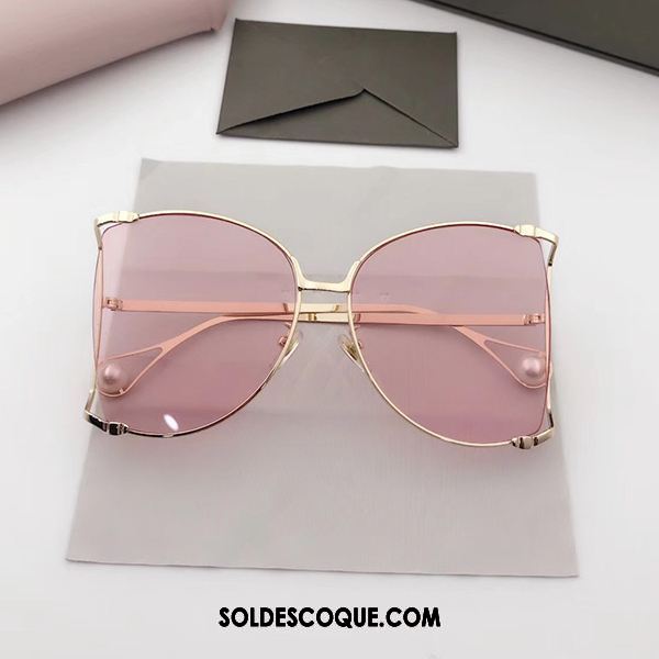 Lunettes De Soleil Femme Métal Ultra Célébrité Perle Longue Soldes