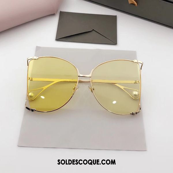 Lunettes De Soleil Femme Métal Ultra Célébrité Perle Longue Soldes