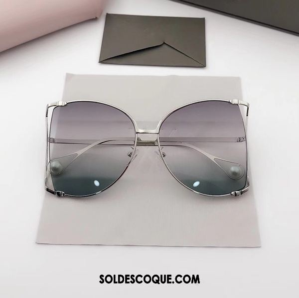 Lunettes De Soleil Femme Métal Ultra Célébrité Perle Longue Soldes