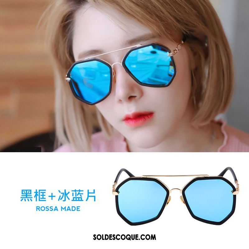 Lunettes De Soleil Femme Rose Polarisant Visage Rond Tendance Irrégulier Pas Cher