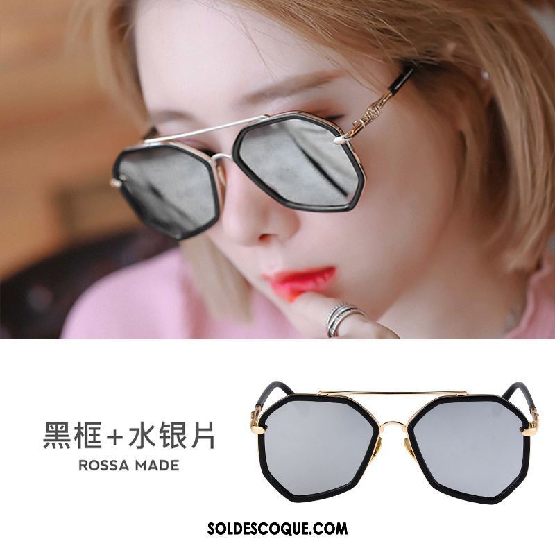 Lunettes De Soleil Femme Rose Polarisant Visage Rond Tendance Irrégulier Pas Cher