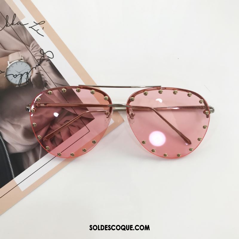 Lunettes De Soleil Femme Réseau Rouge Doux Rétro Noir Pas Cher