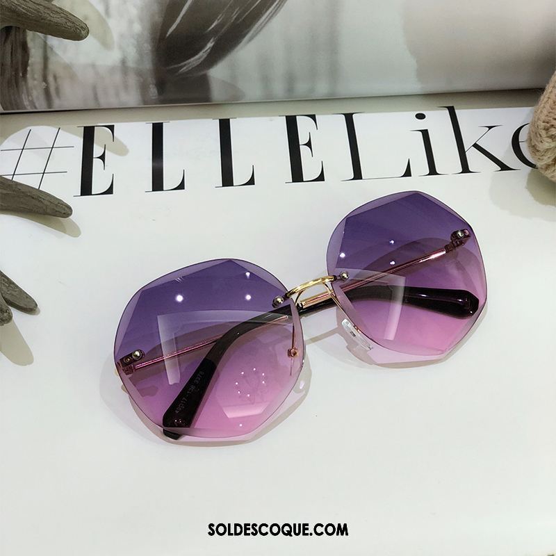 Lunettes De Soleil Femme Rétro Anti-uv Le Nouveau Bicolore Dégradé Soldes