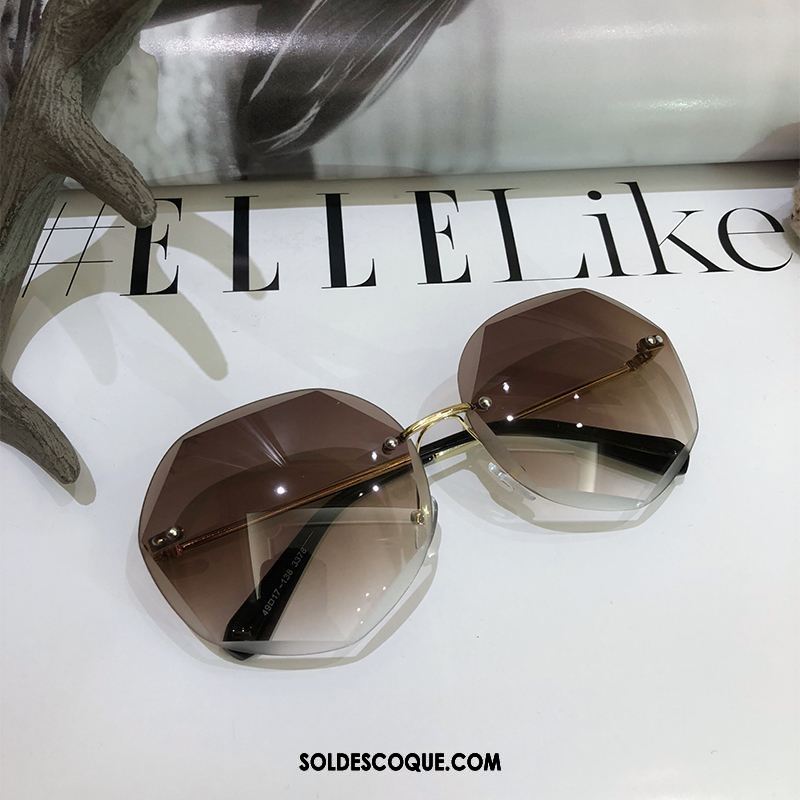 Lunettes De Soleil Femme Rétro Anti-uv Le Nouveau Bicolore Dégradé Soldes