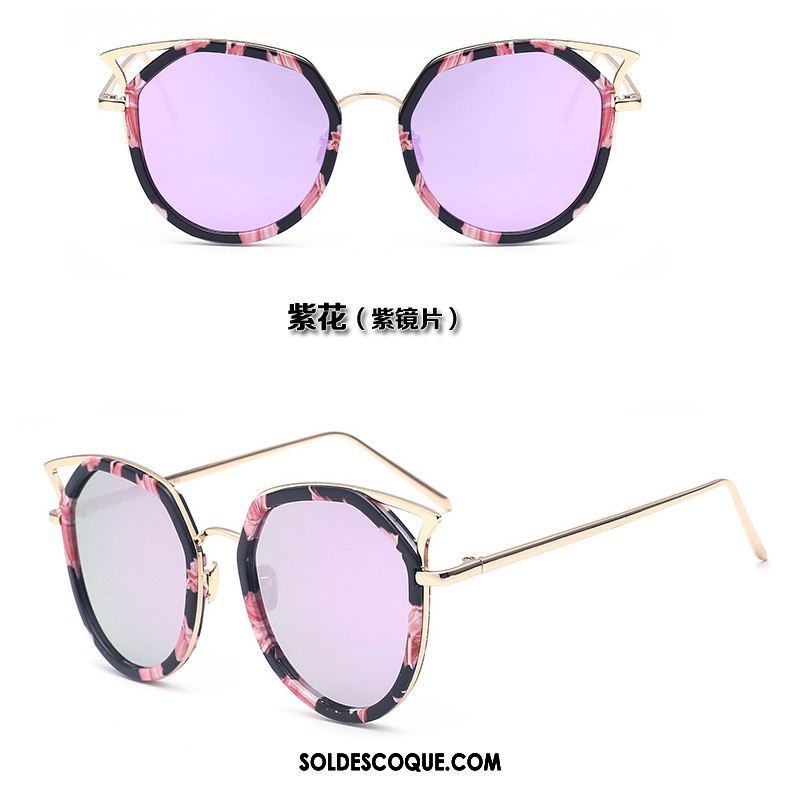 Lunettes De Soleil Femme Rétro Personnalité Fleur Visage Rond Le Nouveau En Ligne