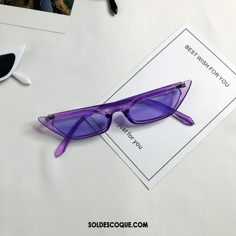 Lunettes De Soleil Femme Tendance Violet Rétro Rouge Tir De Rue En Vente