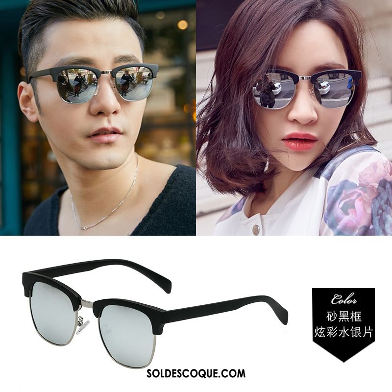 Lunettes De Soleil Homme Amoureux Femme Visage Rond Bleu Le Nouveau Soldes