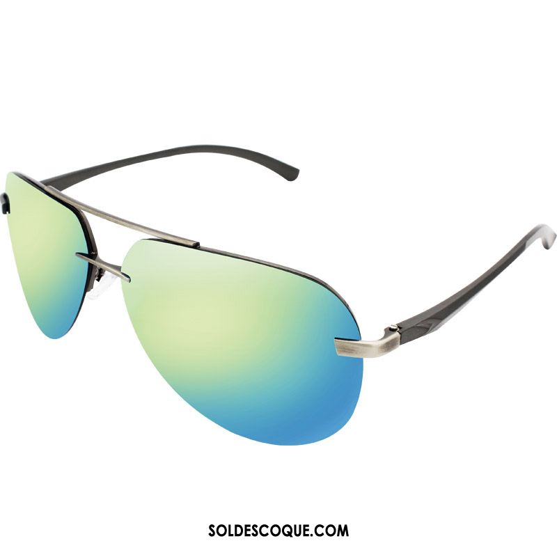 Lunettes De Soleil Homme Bleu Polarisant Mode Aviateur Conduire Soldes