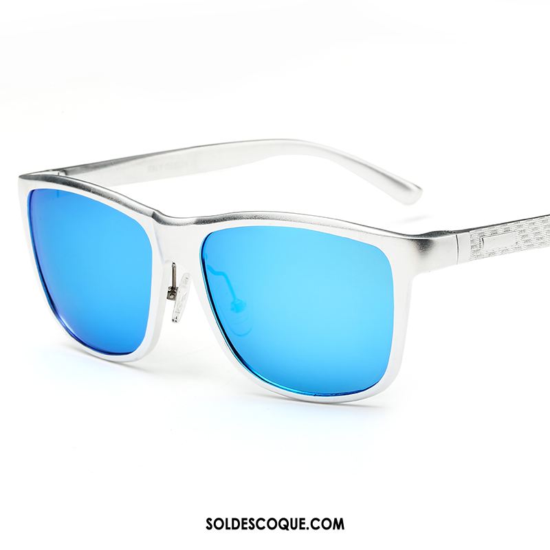 Lunettes De Soleil Homme Bleu Tendance Gros Célébrité Magnésium D'aluminium En Vente