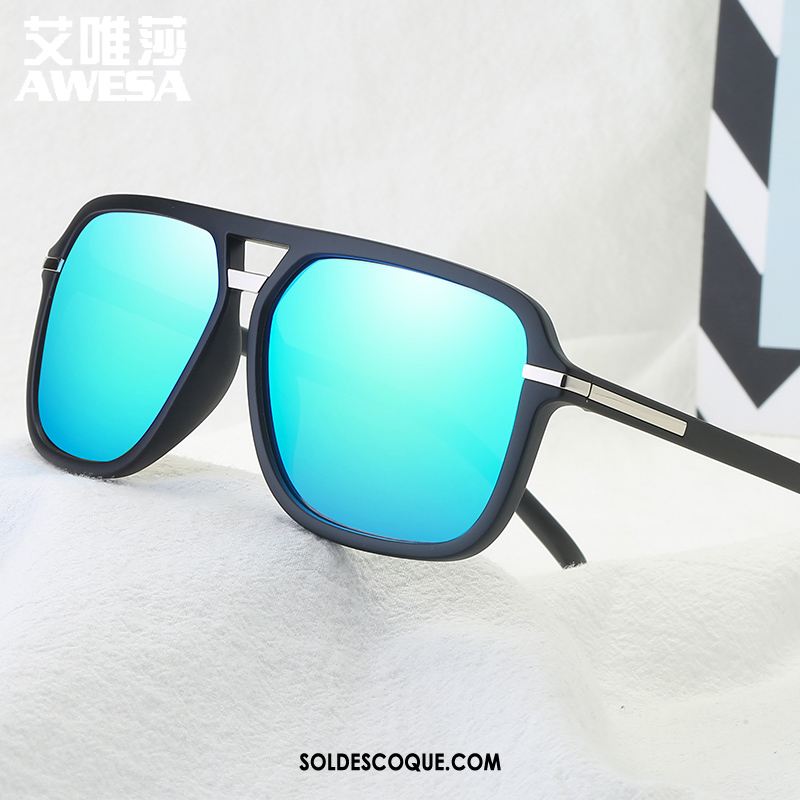 Lunettes De Soleil Homme Bleu Visage Rond Tendance Mode Amoureux Pas Cher