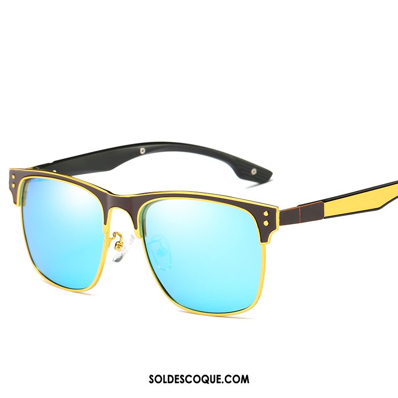 Lunettes De Soleil Homme Conduire All-match Mode Personnalité Bleu Pas Cher