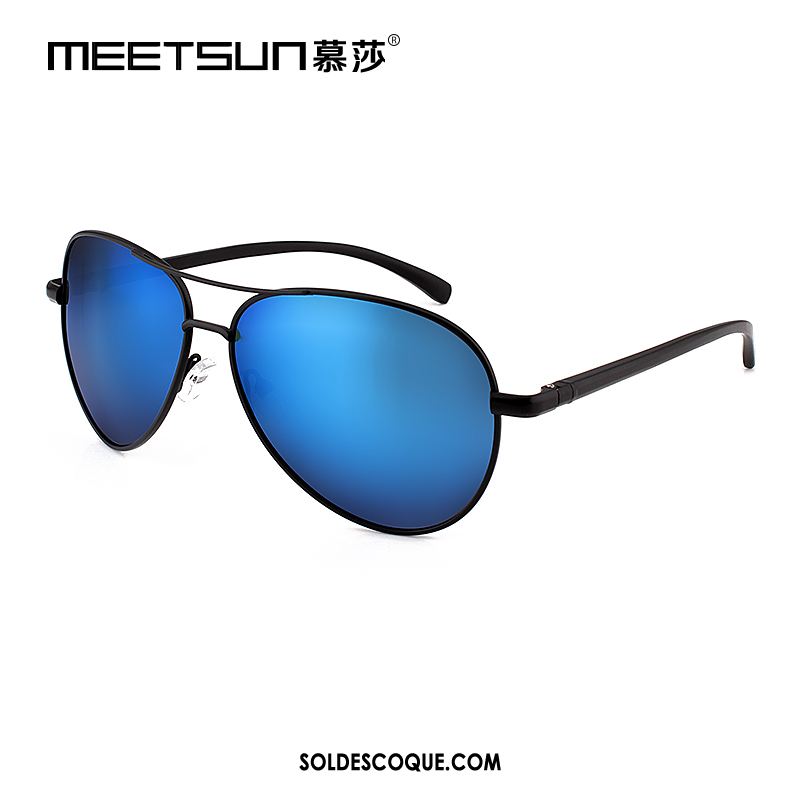 Lunettes De Soleil Homme Conduire Bleu Magnésium D'aluminium Tendance Chauffeur En Ligne