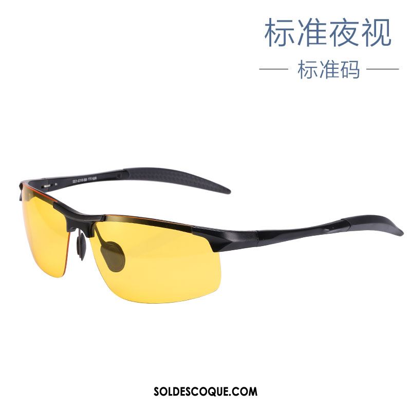 Lunettes De Soleil Homme Conduire Gros Vision Nocturne Jaune Chauffeur En Ligne