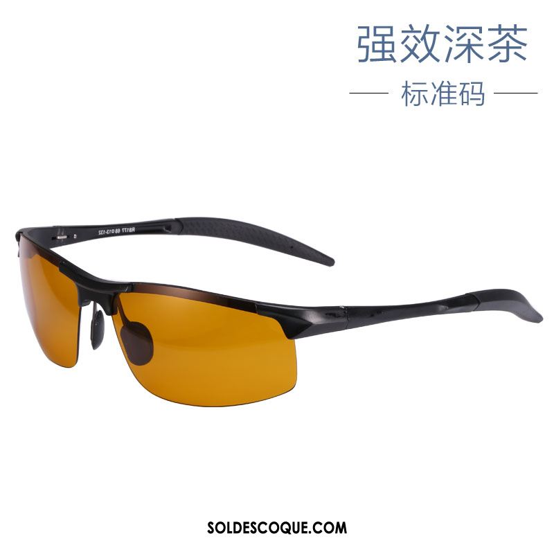 Lunettes De Soleil Homme Conduire Gros Vision Nocturne Jaune Chauffeur En Ligne