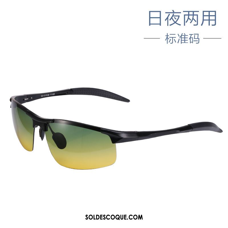 Lunettes De Soleil Homme Conduire Gros Vision Nocturne Jaune Chauffeur En Ligne