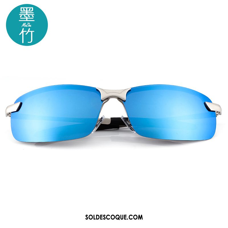 Lunettes De Soleil Homme Conduire Magnésium D'aluminium Tendance Bleu Chauffeur Pas Cher