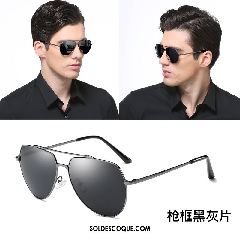 Lunettes De Soleil Homme Conduire Personnalité Noir Tendance Aviateur En Vente