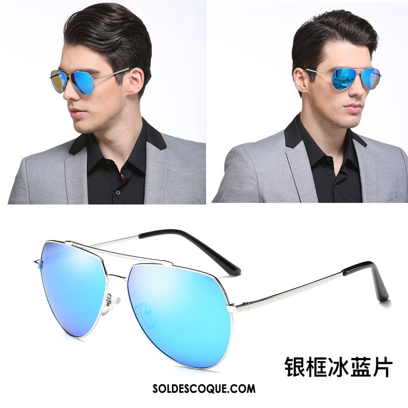 Lunettes De Soleil Homme Conduire Personnalité Noir Tendance Aviateur En Vente