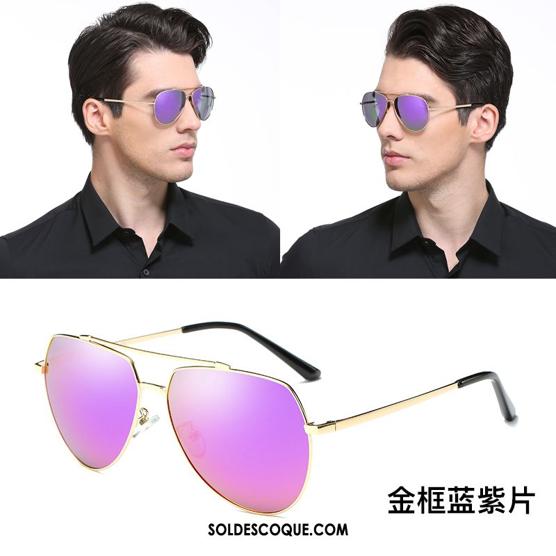 Lunettes De Soleil Homme Conduire Personnalité Noir Tendance Aviateur En Vente