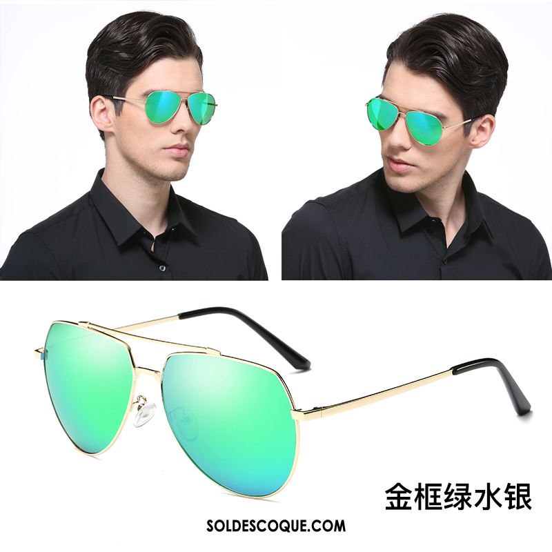 Lunettes De Soleil Homme Conduire Personnalité Noir Tendance Aviateur En Vente