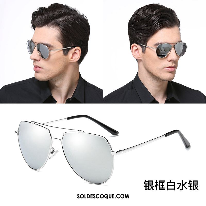 Lunettes De Soleil Homme Conduire Personnalité Noir Tendance Aviateur En Vente