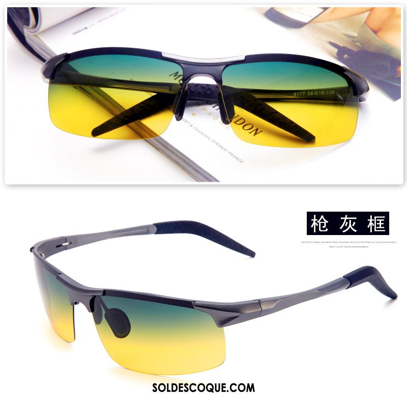 Lunettes De Soleil Homme Conduire Vert Multifonctions Chauffeur Vision Nocturne Pas Cher