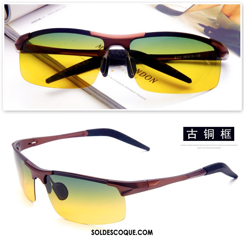 Lunettes De Soleil Homme Conduire Vert Multifonctions Chauffeur Vision Nocturne Pas Cher