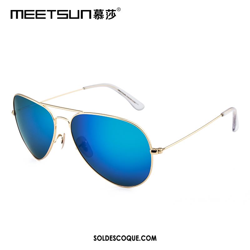 Lunettes De Soleil Homme Célébrité Conduire Bleu Tendance Aviateur Soldes