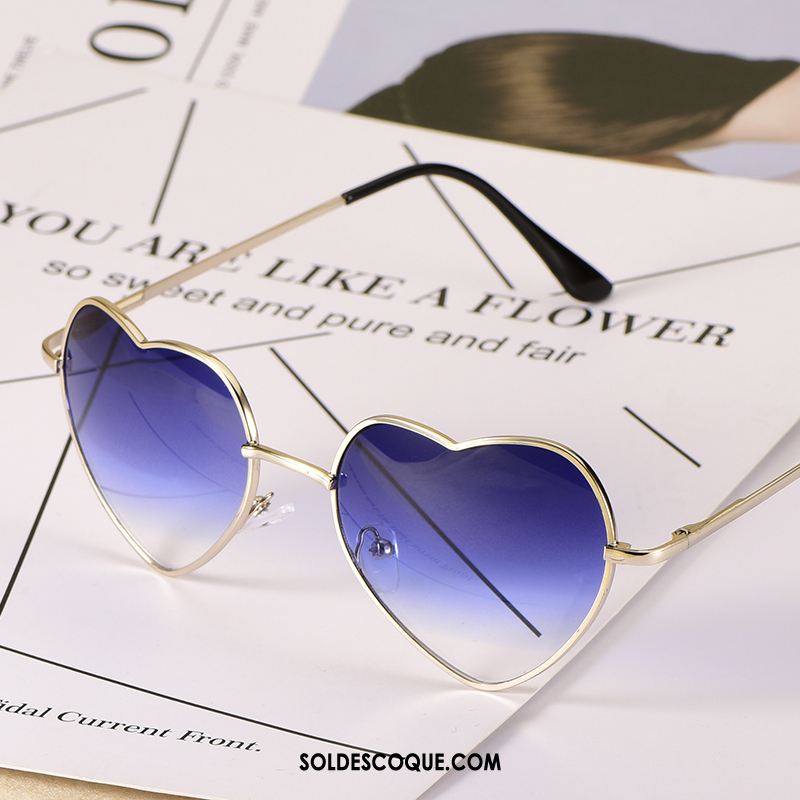 Lunettes De Soleil Homme Femme En Forme De Coeur Bleu Cœur Transparent En Vente