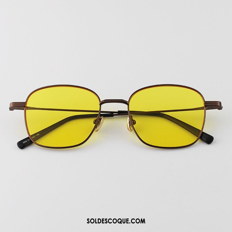 Lunettes De Soleil Homme Jaune Tendance Femme Rétro Myopie En Ligne