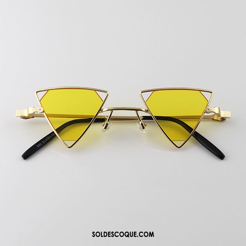 Lunettes De Soleil Homme Métal Tendance Rétro Triangle Montrer Pas Cher