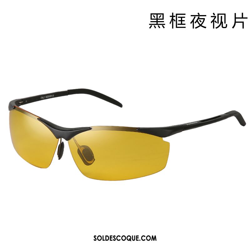 Lunettes De Soleil Homme Noir Sport Polarisant Magnésium D'aluminium Loisir Soldes