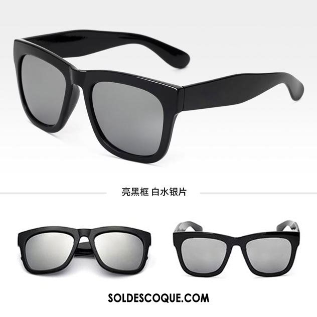 Lunettes De Soleil Homme Noir Ultra Rétro Gros Femme Pas Cher