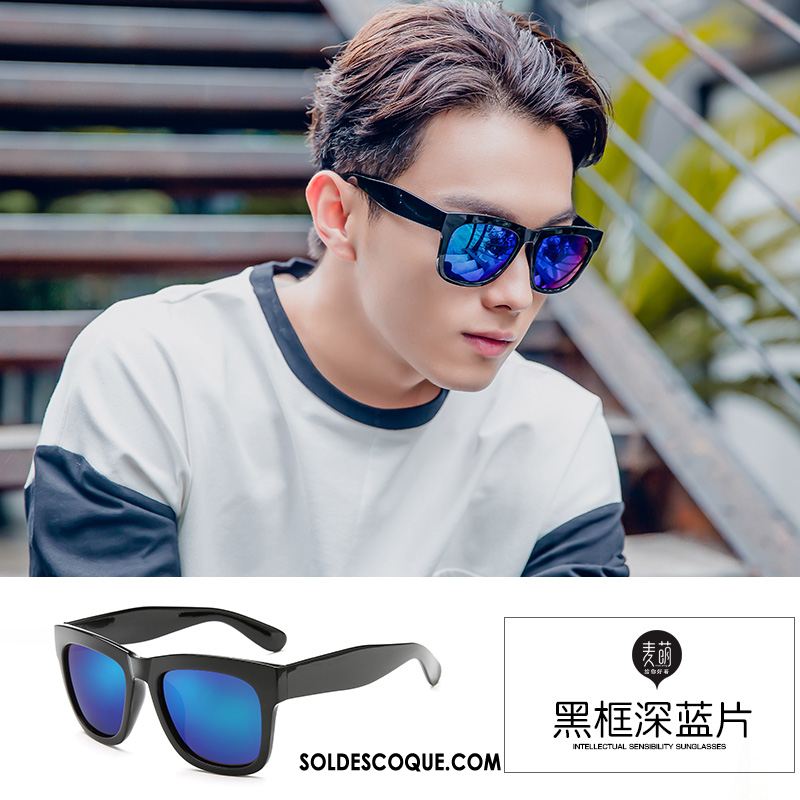 Lunettes De Soleil Homme Noir Visage Rond Tendance Le Nouveau Carré Pas Cher