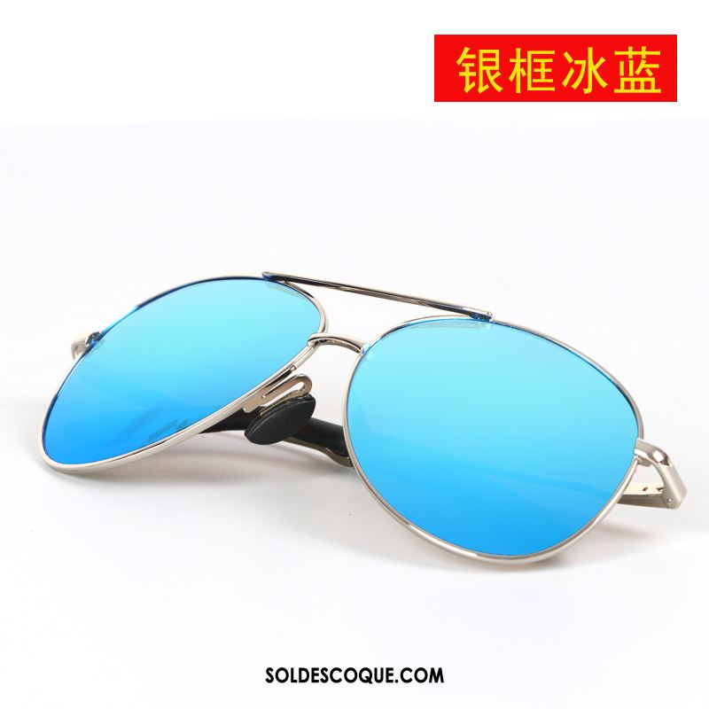 Lunettes De Soleil Homme Polarisant Classique Pêche Bleu Aviateur Soldes