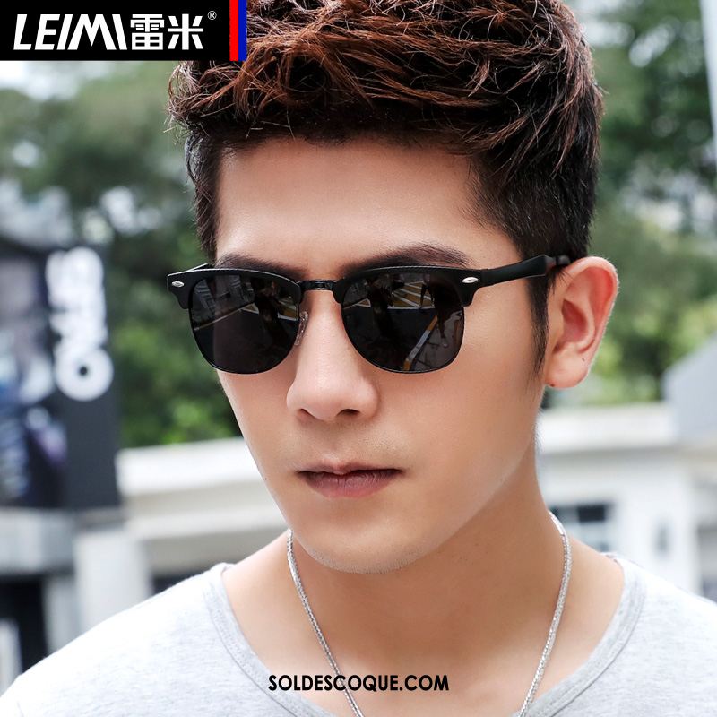 Lunettes De Soleil Homme Polarisant Tendance Noir Personnalité Conduire Soldes