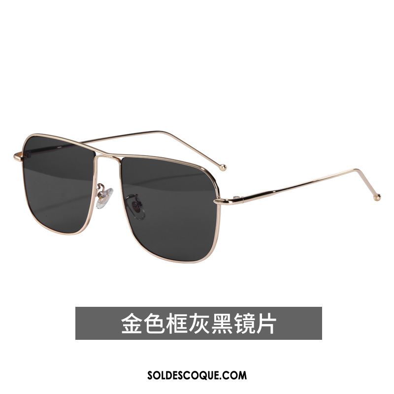 Lunettes De Soleil Homme Visage Rond Personnalité Femme Tendance Noir Pas Cher