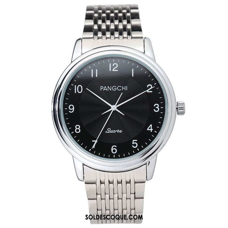 Montre Homme Authentique Noir Étudiant Mode Femme Soldes