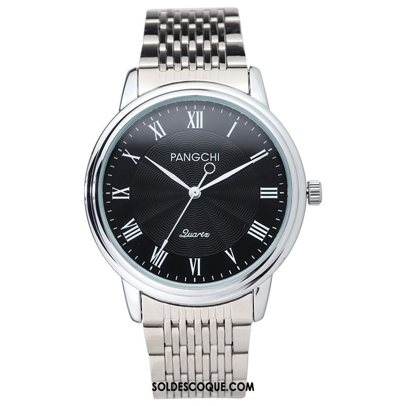 Montre Homme Authentique Noir Étudiant Mode Femme Soldes